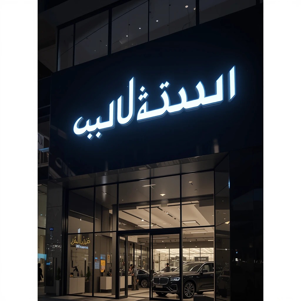 حروف بارزة مضيئة - معرض سيارات النخبة