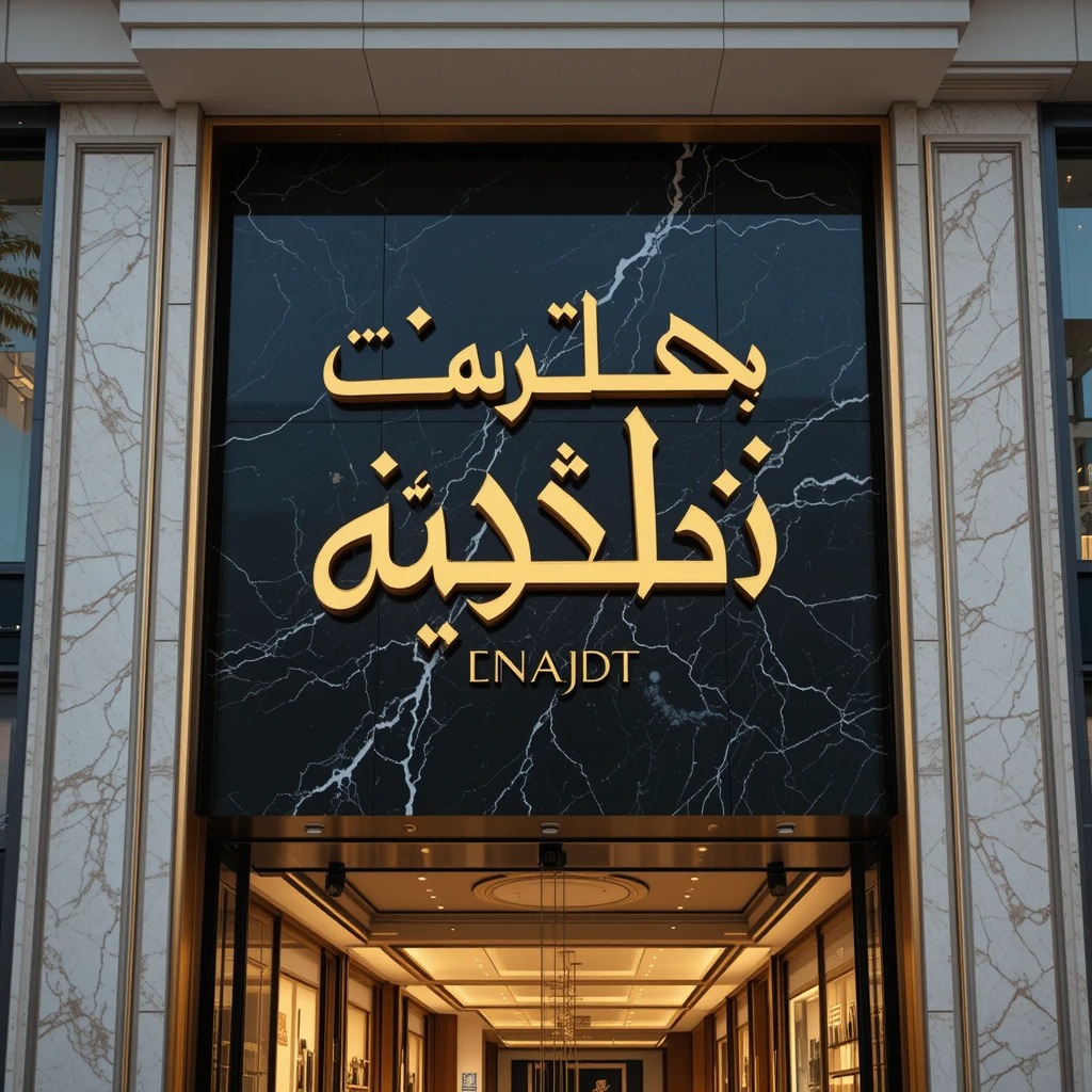 لوحة حروف بارزة ذهبية - مجوهرات الراقي